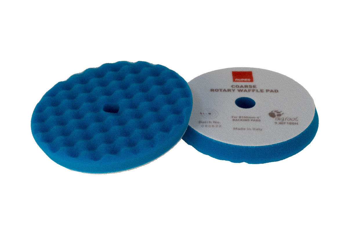 Rupes Bigfoot 9.WF150H Blue Rotary Waffle Coarse Polishing Pad 150mm Hook & Loop