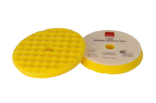 Rupes Bigfoot 9.WF150M Yellow Rotary Waffle Fine Polishing Pad 150mm Hook & Loop